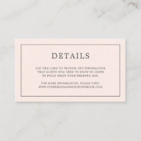 Monographie rose pâle simple Mariage élégant