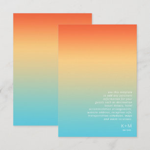 Carte D'accompagnement Mood Gradient Détails du Mariage Ciel tropical ID7