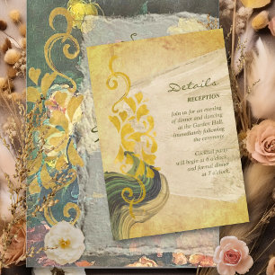 Carte D'accompagnement Moody Baroque Vintage Floral Détails du Mariage