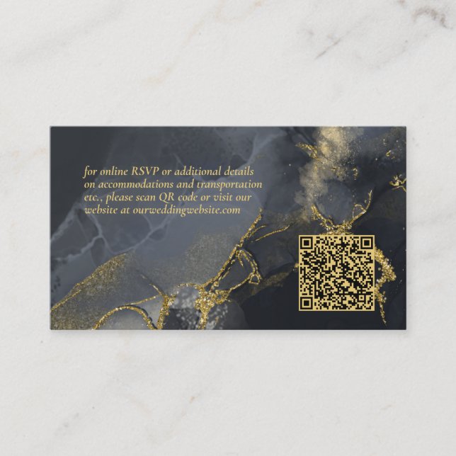 Carte D'accompagnement Moody Ink Charcoal Gold Site Abstrait ID988 (Devant)
