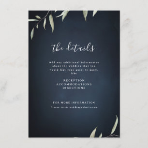 Carte D'accompagnement Moody marine minima botanique mariage