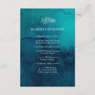 Carte D'accompagnement Moody Ocean Watercolor Mariage Calendrier des évén