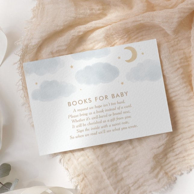 Carte D'accompagnement Moon Stars Baby shower Livres Pour Baby Request (Créateur téléchargé)