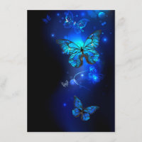 Morpho Butterfly in the Dark Background