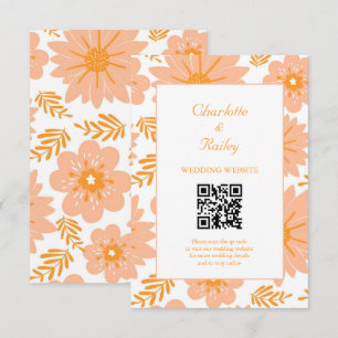 Carte D'accompagnement Motif à fleurs orange Fuzz Vintage rétro