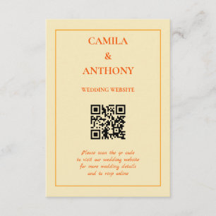 Carte D'accompagnement Motif à fleurs orange Vintage rétro du milieu du s