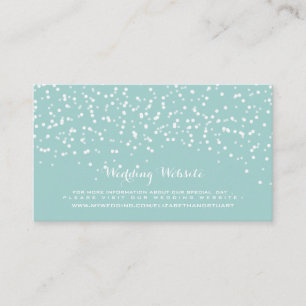 Carte D'accompagnement Motif Confetti Mariage bleu et blanc turquoise