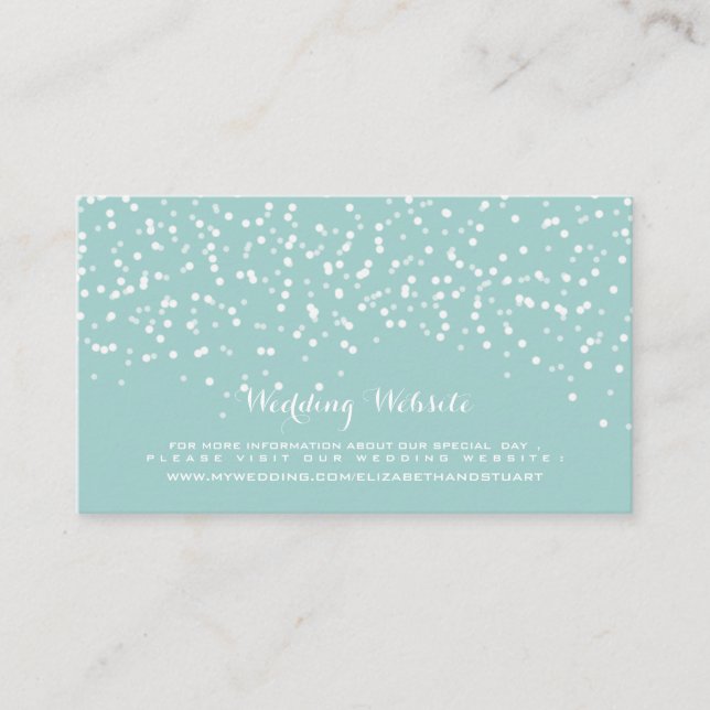 Carte D'accompagnement Motif Confetti Mariage bleu et blanc turquoise (Devant)