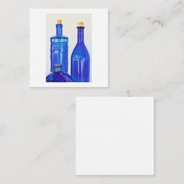 Carte D'accompagnement Motif élégant en liège de verre bleu (Devant / Derrière)