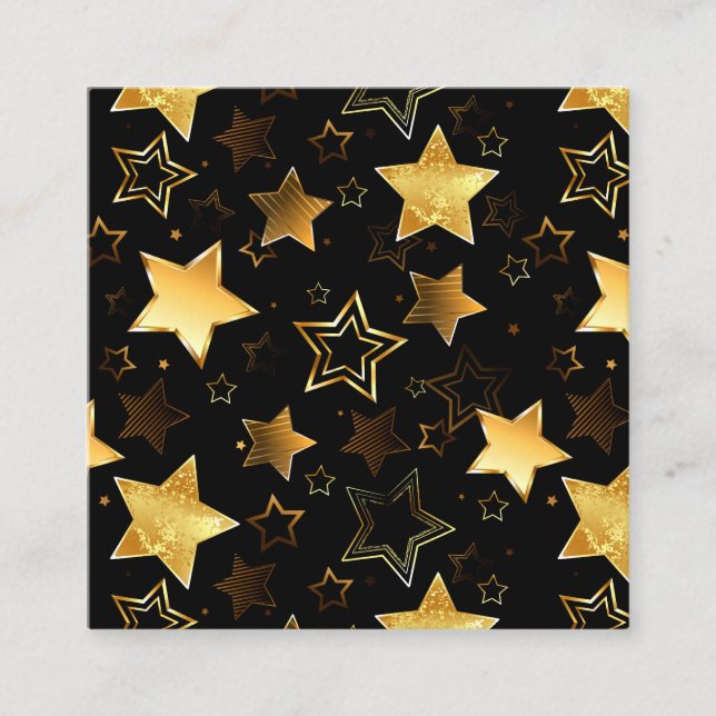Carte D'accompagnement Motif sans couture avec étoiles d'or (Devant)