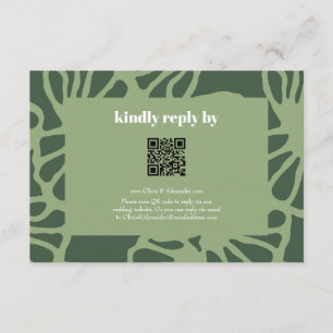 Carte D'accompagnement Motif sans couture de corail floral abstrait vert