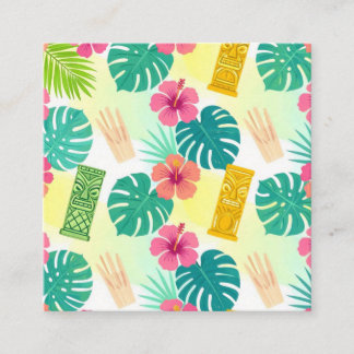 Carte D'accompagnement Motif Tiki Hawaïen Tropical pour Mariage Fêtes