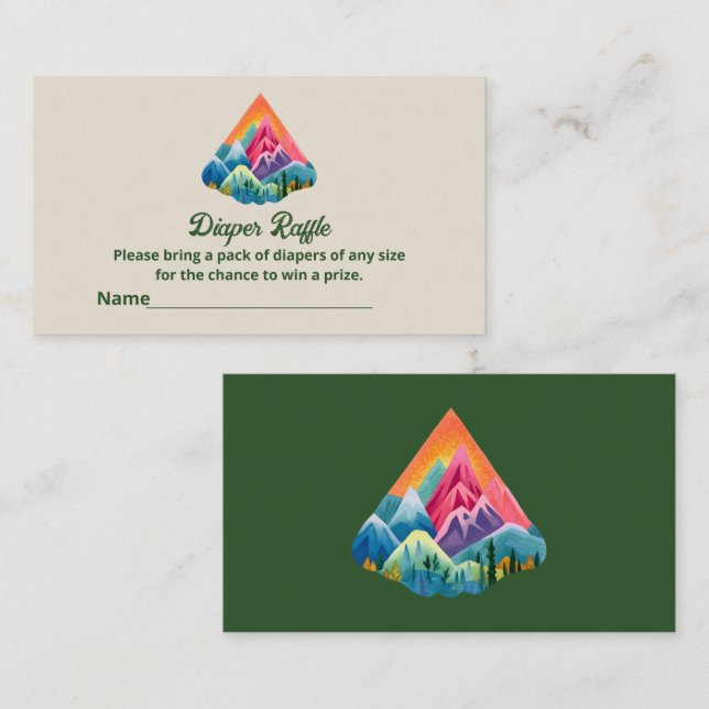 Carte D'accompagnement Mountain Adventure Attend Les Tickets De Raffle De (Devant / Derrière)
