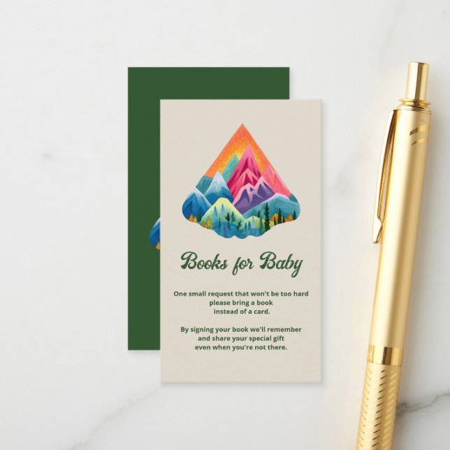 Carte D'accompagnement Mountain Adventure Await Livres pour Baby Insert (Devant/Arrière en situation)