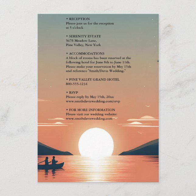 Carte D'accompagnement Mountain Lakeside Forest Outdoor Lake Mariage (Devant)