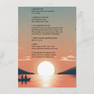 Carte D'accompagnement Mountain Lakeside Forest Outdoor Lake Mariage