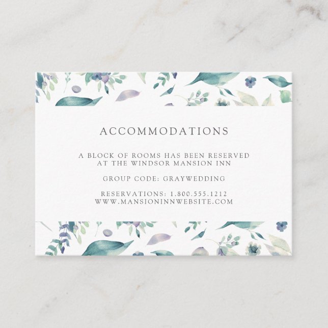 Carte D'accompagnement Mountain Meadow | Hébergement hôtelier Mariage (Devant)