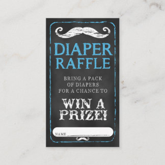 Carte D'accompagnement Moustache Baby shower Déchets Raffle Billet bébé