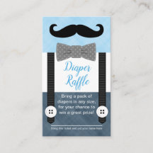 Moustache baby shower diaper billet de tombola mar