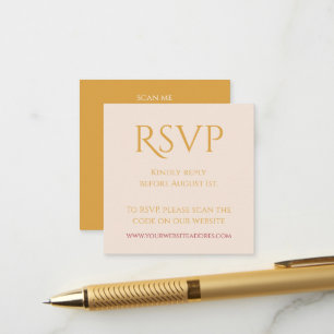 Carte D'accompagnement Moutarde d'or typographie de code QR RSVP