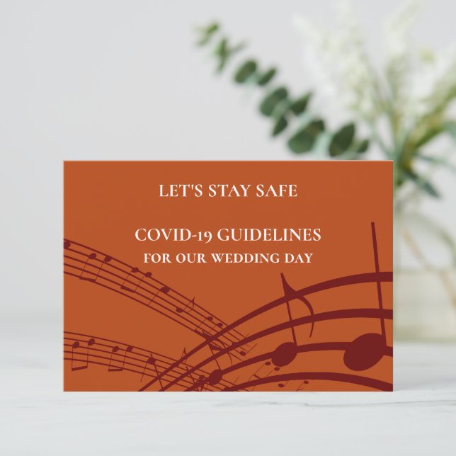 Carte D'accompagnement MUSIQUE moderne STADE Sécurité Mariage (Debout devant)
