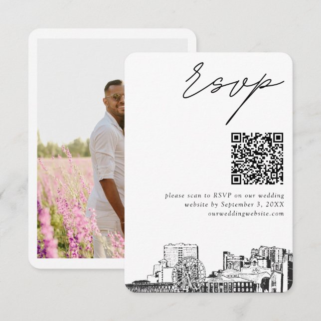 Carte D'accompagnement Myrtle Beach Wedding RSVP QR Code Petit (Devant / Derrière)