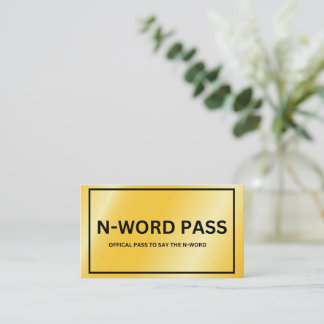 Carte D'accompagnement N-Word Pass