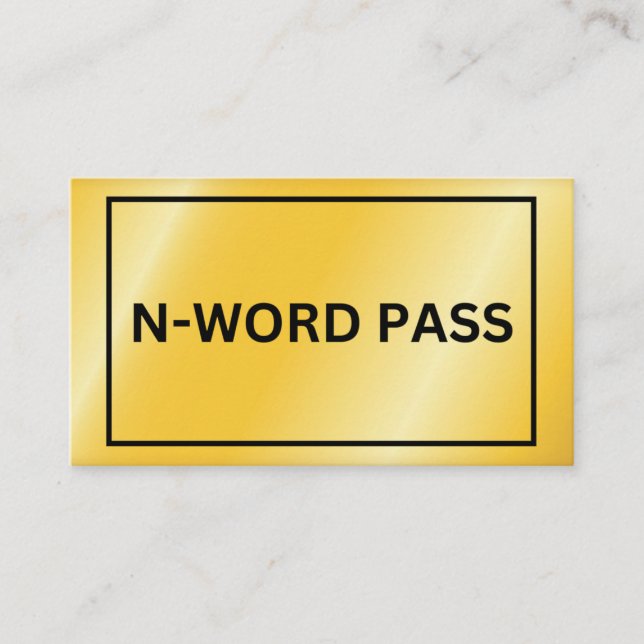 Carte D'accompagnement N-Word Pass (Devant)