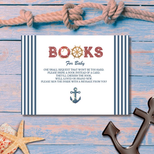 Carte D'accompagnement Nautical Ahoy ses livres pour bébés (Créateur téléchargé)