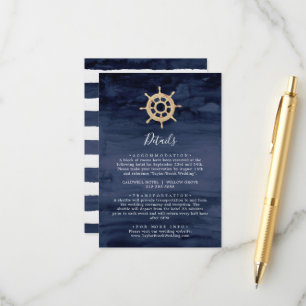 Carte D'accompagnement Nautique moderne   Détails sur le Mariage Helm Exp