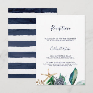 Carte D'accompagnement Nautique moderne   Réception de mariage verdoyante