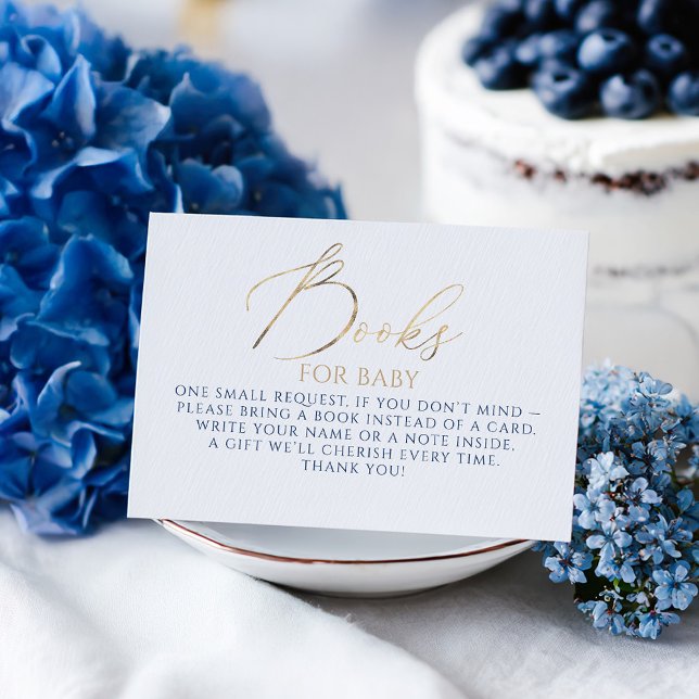 Carte D'accompagnement Navy Blue Books For Baby Request (Books for Baby Navy Blue and Gold Card)
