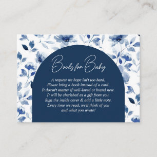 Carte D'accompagnement Navy et Dusty Blue Boy Floral Books Demande