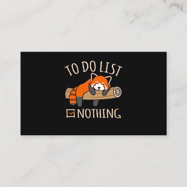 Carte D'accompagnement Ne rien faire Red Pandas mignonne animal animal de (Devant)