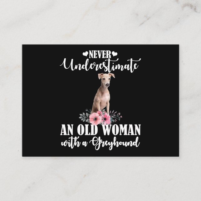 Carte D'accompagnement Ne Sous-Estimez Jamais Une Vieille Femme Avec Grey (Devant)