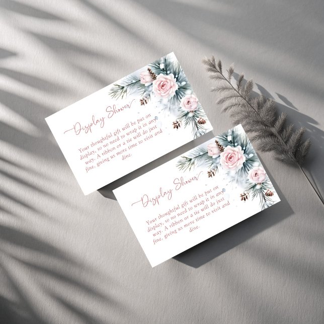Carte D'accompagnement Neige dans l'amour hiver nuptiale douche (Snow in love winter bridal shower display shower enclosure cards)