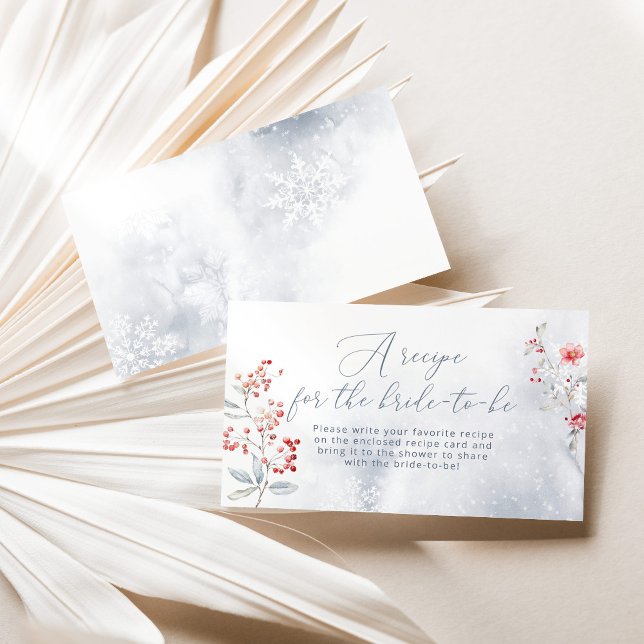 Carte D'accompagnement Neige d'hiver Recette pour que la mariée soit (Créateur téléchargé)