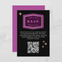 Neon Sign Vegas Mariage QR code Online RSVP