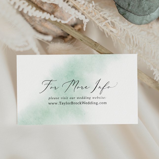 Carte D'accompagnement Nettoyage aquarelle | Site Mariage vert (Créateur téléchargé)