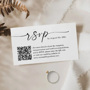 Carte D'accompagnement Nettoyer simplement le petit mariage RSVP site Web