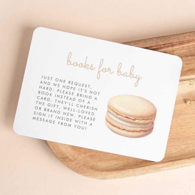 Carte D'accompagnement Neutral Macaron Baby Shower Books Enclosure Card (Créateur téléchargé)
