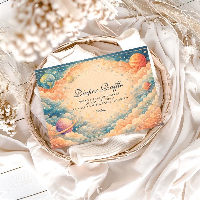 Carte D'accompagnement Neutral Space Planets Stars Diapper Raffle  (Créateur téléchargé)