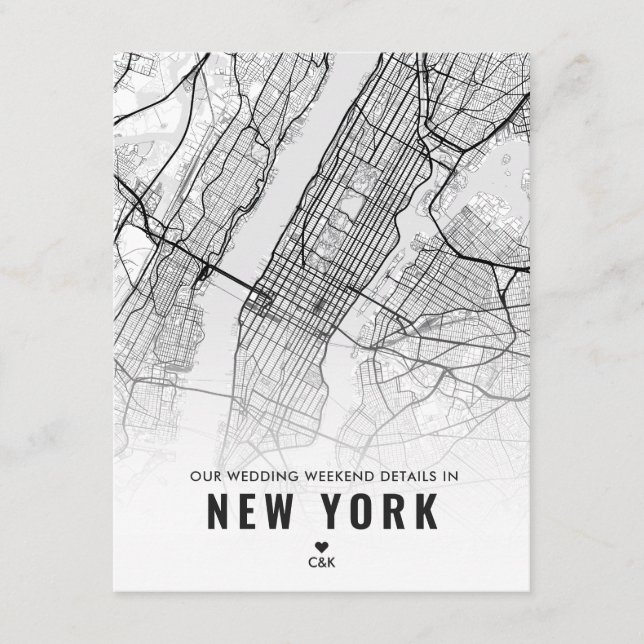 Carte D'accompagnement New York Mariage Weekend Détails (Devant)