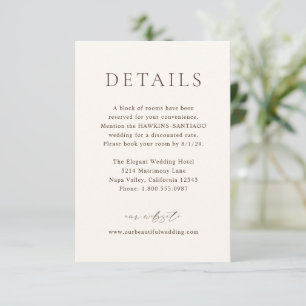Carte D'accompagnement Nicole Ivory Mariage élégant