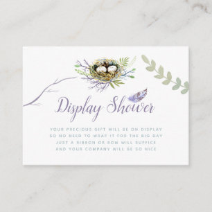 Carte D'accompagnement Nid d'oiseaux verdoyant Baby shower jumeau Afficha