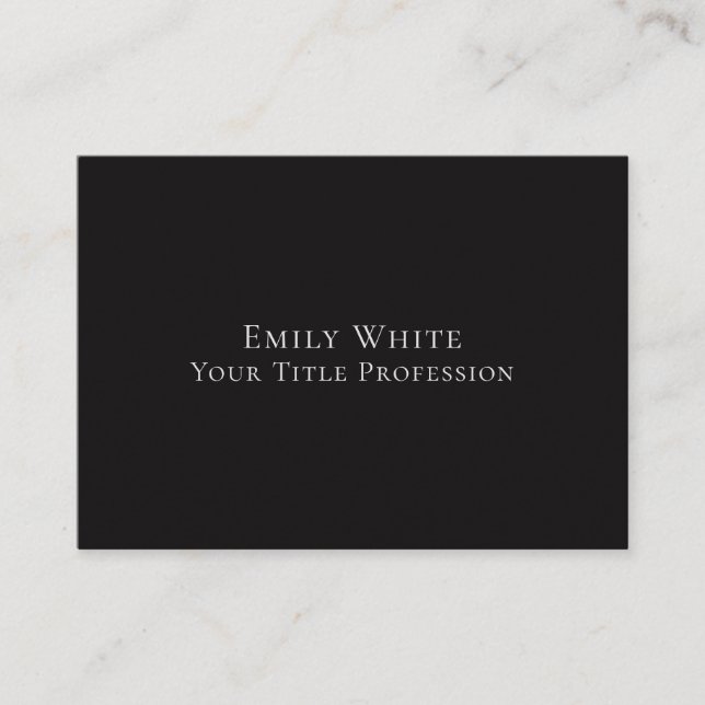 Carte D'accompagnement Night Black Plain Elegant Professional Modern (Devant)
