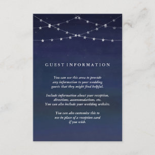 Carte D'accompagnement Night Sky Garlands of Stars Mariage Infos clients