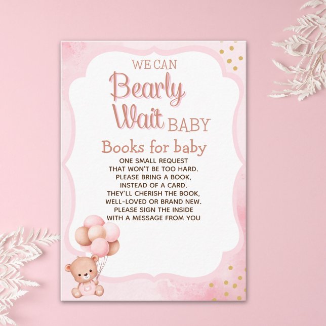 Carte D'accompagnement No podemos esperar mas Lindo oso Rosa Baby shower (Créateur téléchargé)