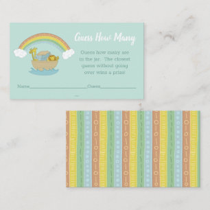 Carte D'accompagnement Noah's Ark Boho Baby shower Devinez combien de jeu