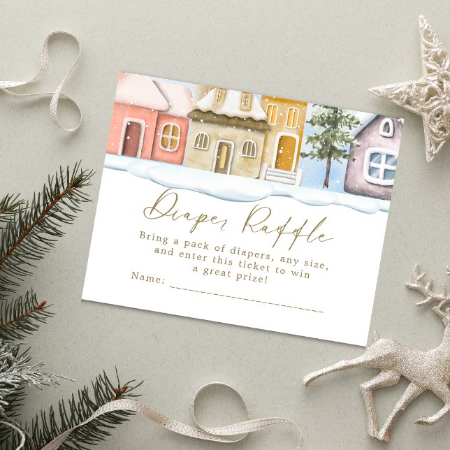 Carte D'accompagnement Noël d'hiver Il faut un Baby shower de village (Créateur téléchargé)